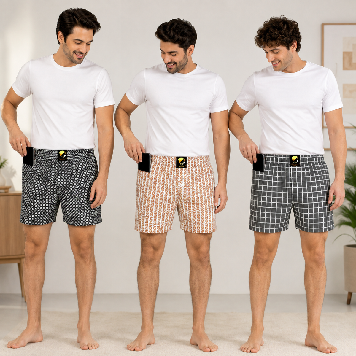 Boxer Shorts - Monochrome - Pack of 3