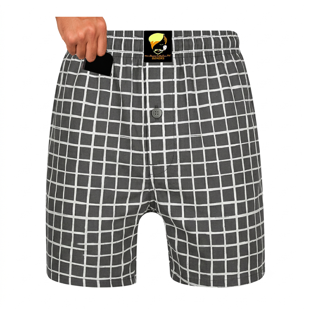 Boxer Short - Graphite Grid