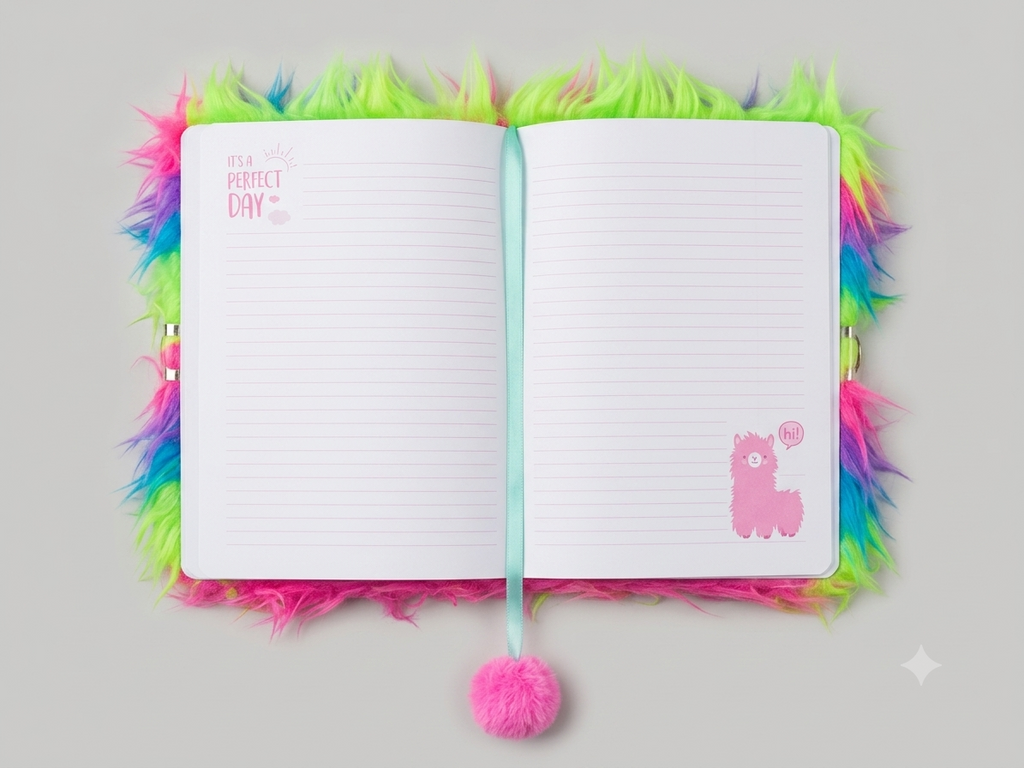 Llama Plush Fur Diary