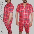 Red Checkered Coord Set