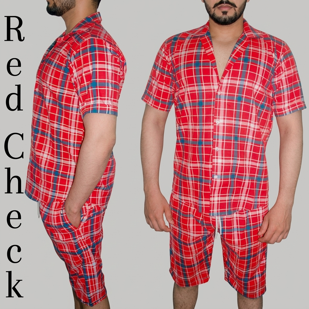 Red Checkered Coord Set
